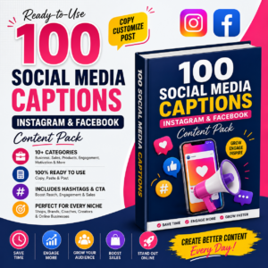100 Social Media Captions Pack